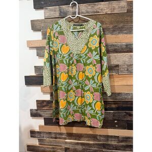 Gudrun Sjoden light weight top tunic blouse cover up boho lagenlook size Medium